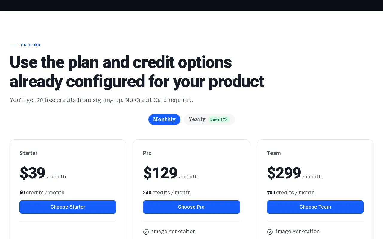 InstaCourse — pricing page