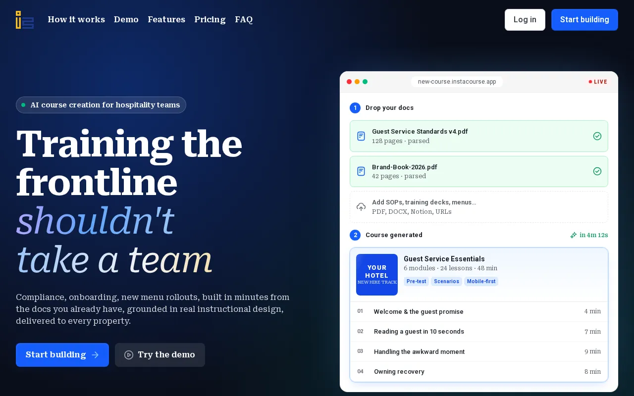 InstaCourse — preview screenshot