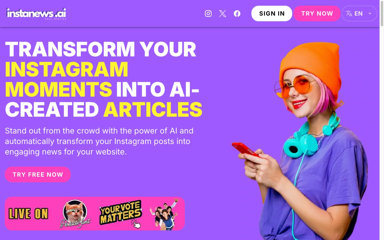 InstaNews.ai — preview screenshot