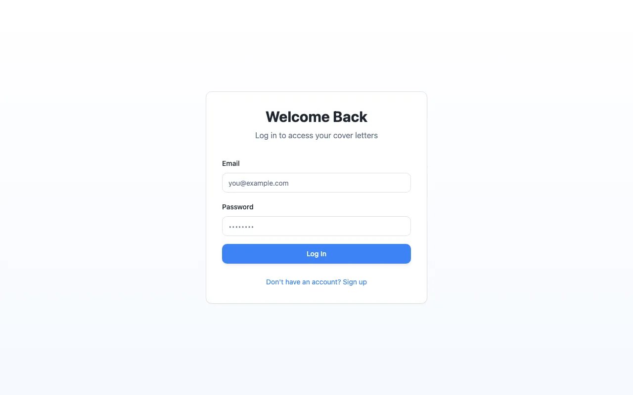 CoverLetterAI — pricing page