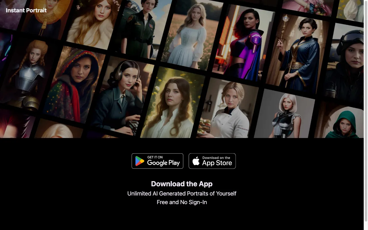 instant-portrait.com — preview screenshot