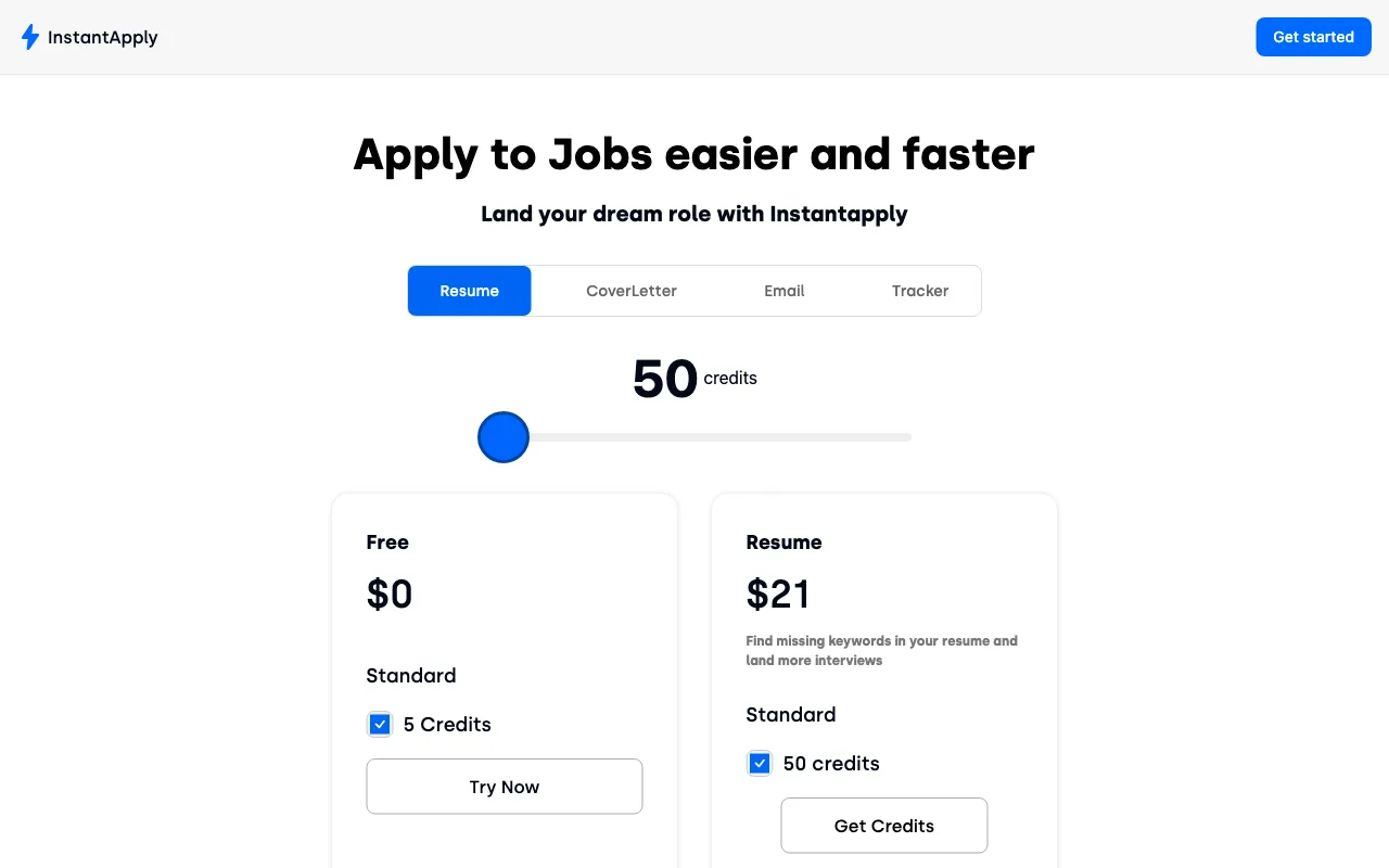 Instantapply — pricing page