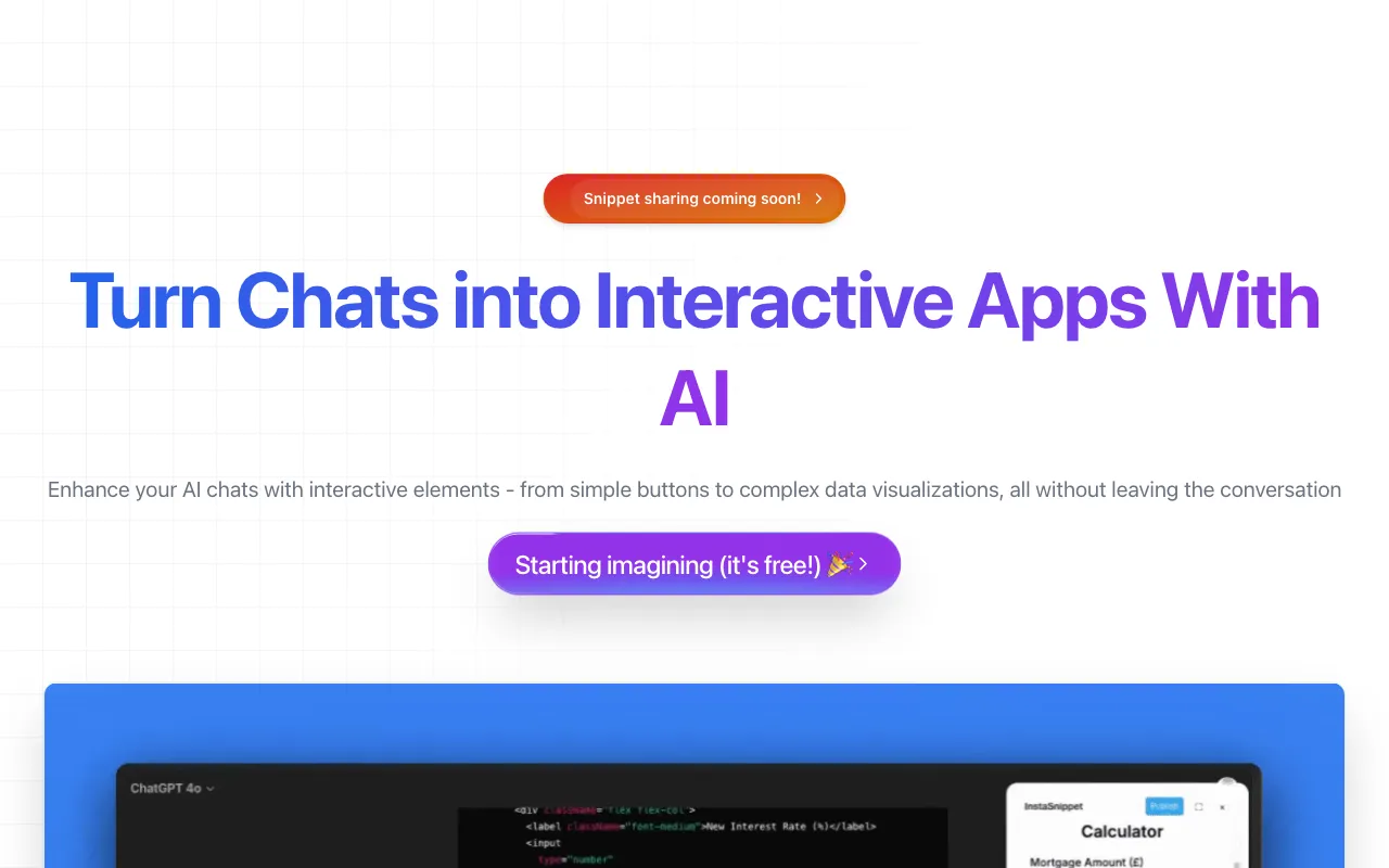 InstaSnippet — preview screenshot