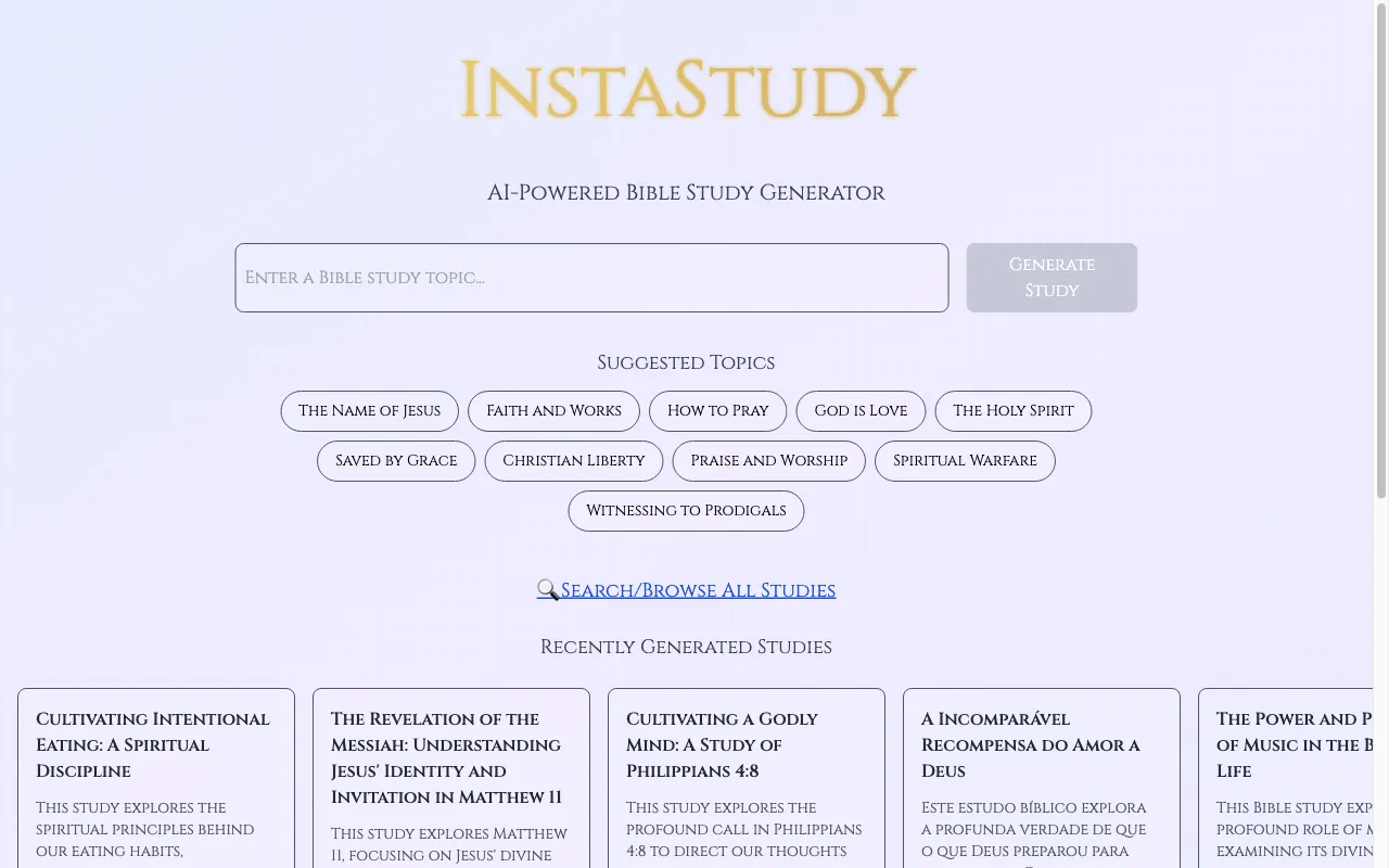 InstaStudy — preview screenshot