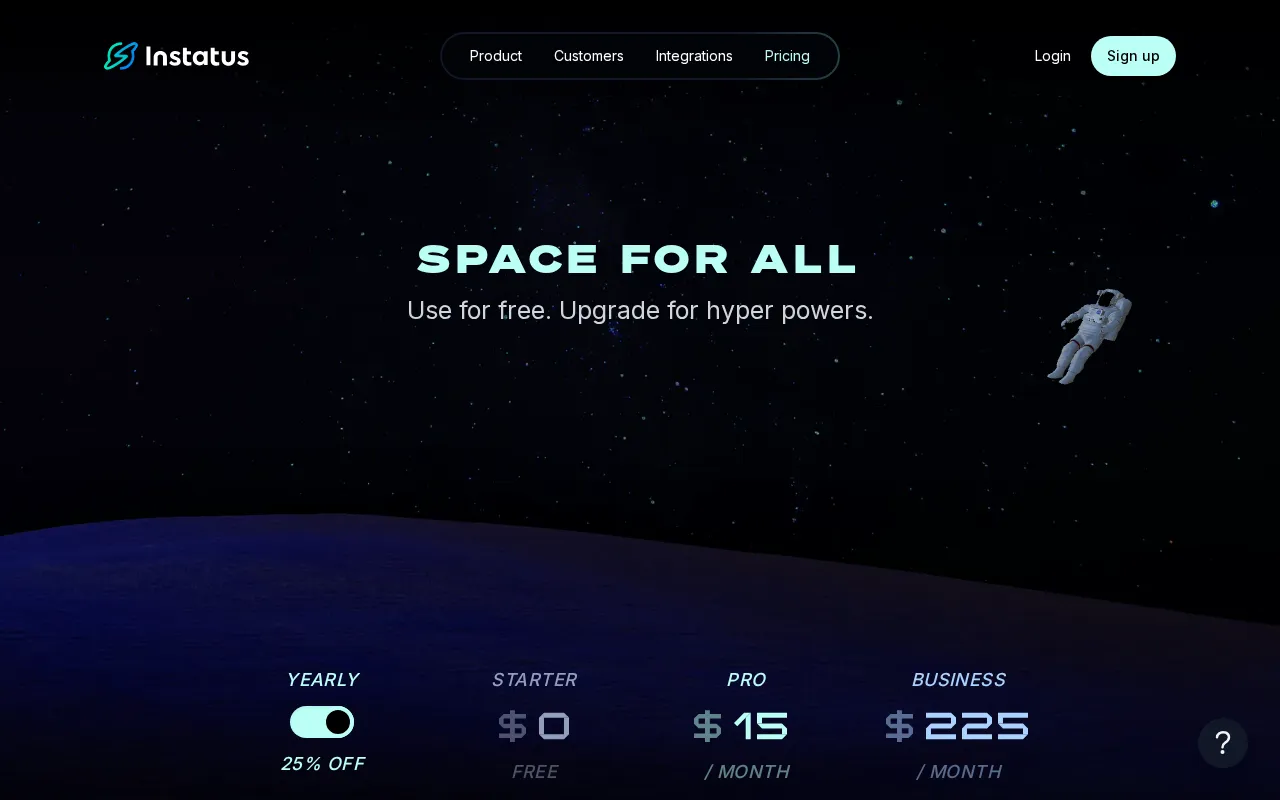Instatus — pricing page