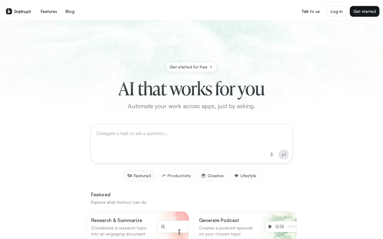 Instruct — preview screenshot