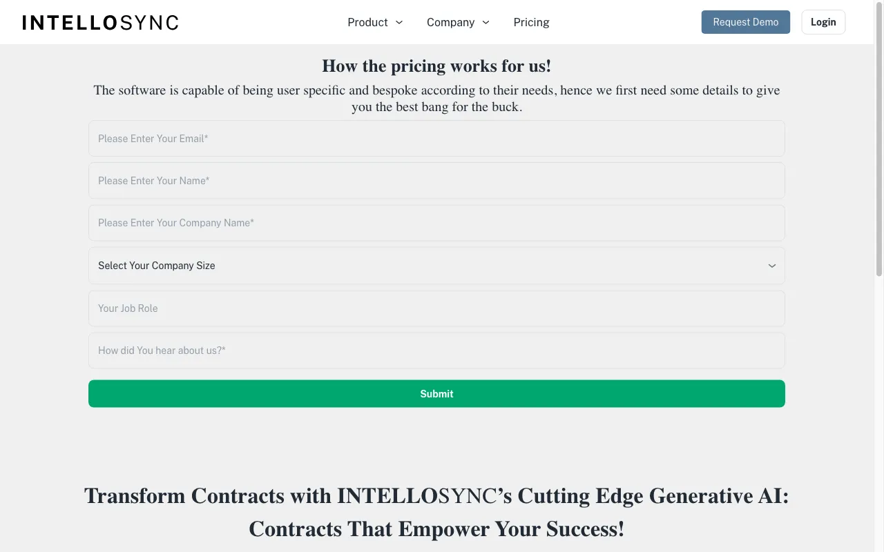 IntelloSync — pricing page