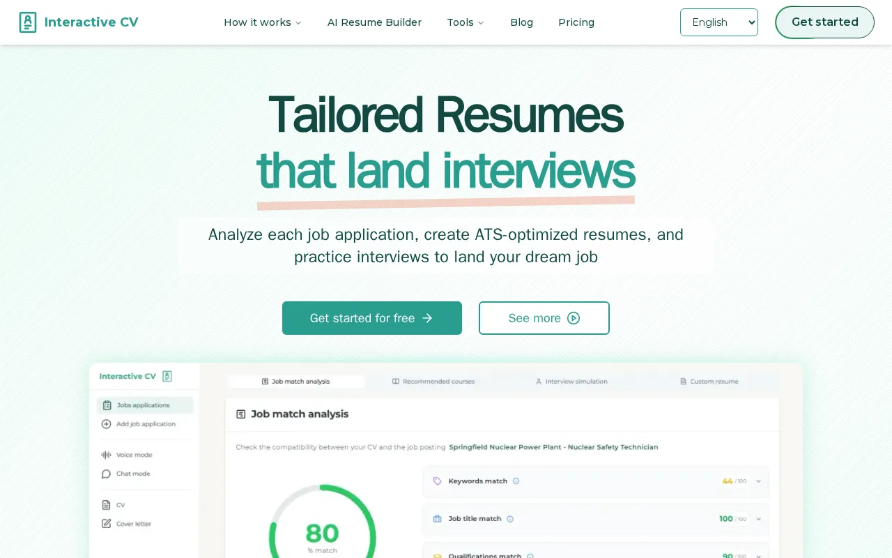 Interactive CV — preview screenshot