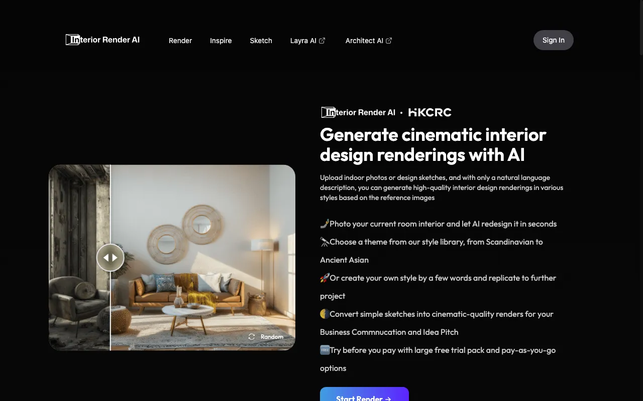 Interior Render AI — preview screenshot