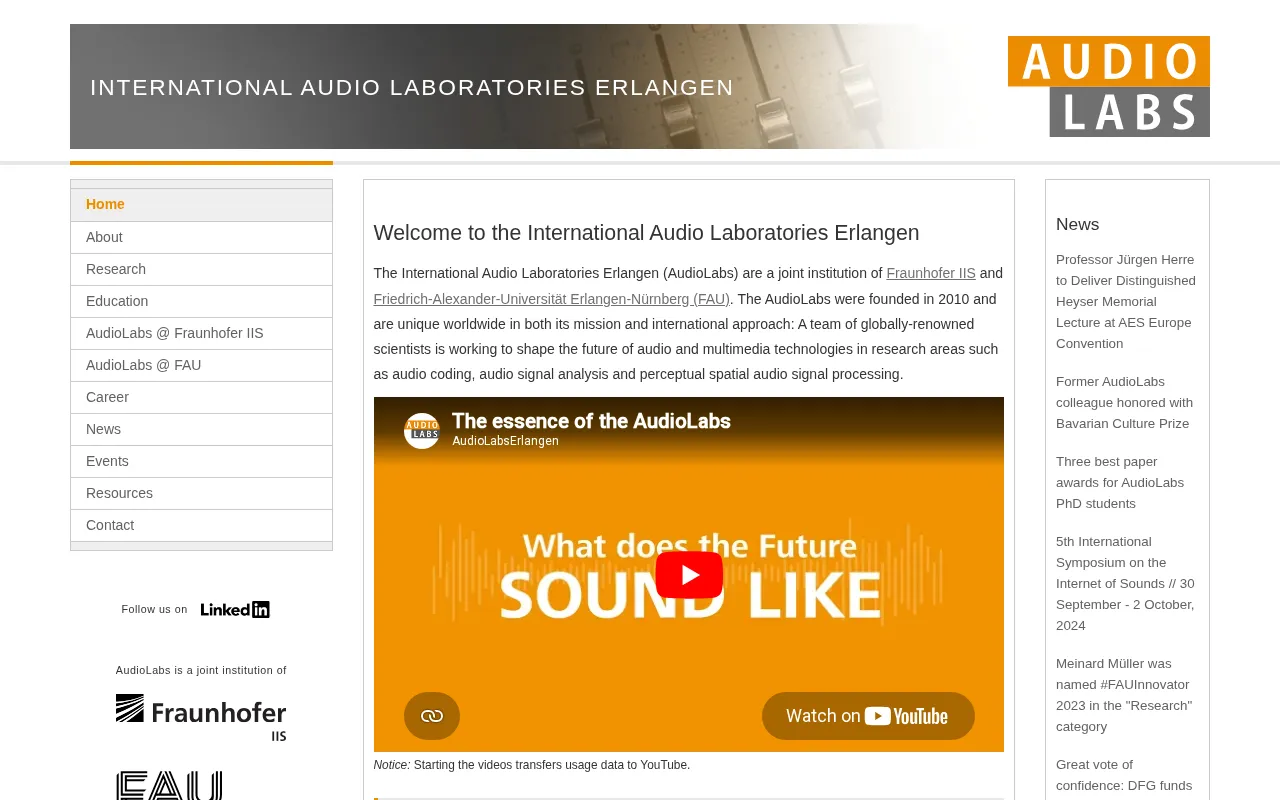 International Audio Laboratories Erlangen — preview screenshot