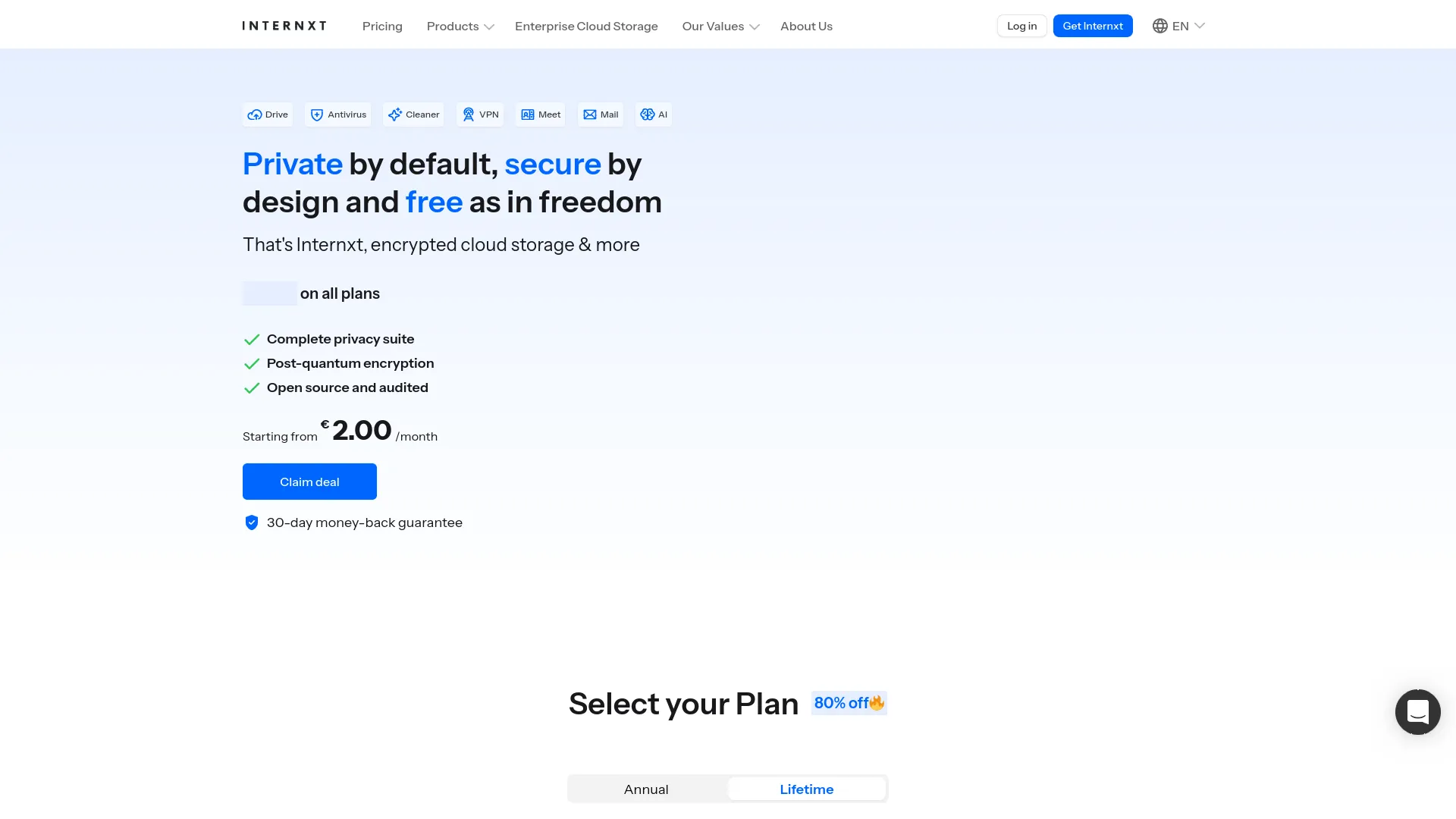 Internxt — preview screenshot