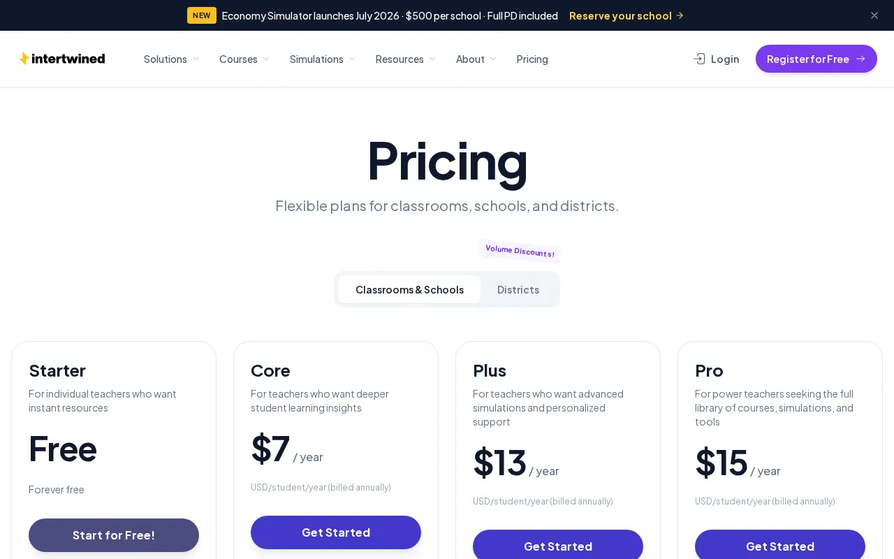 Intertwinedfinance — pricing page