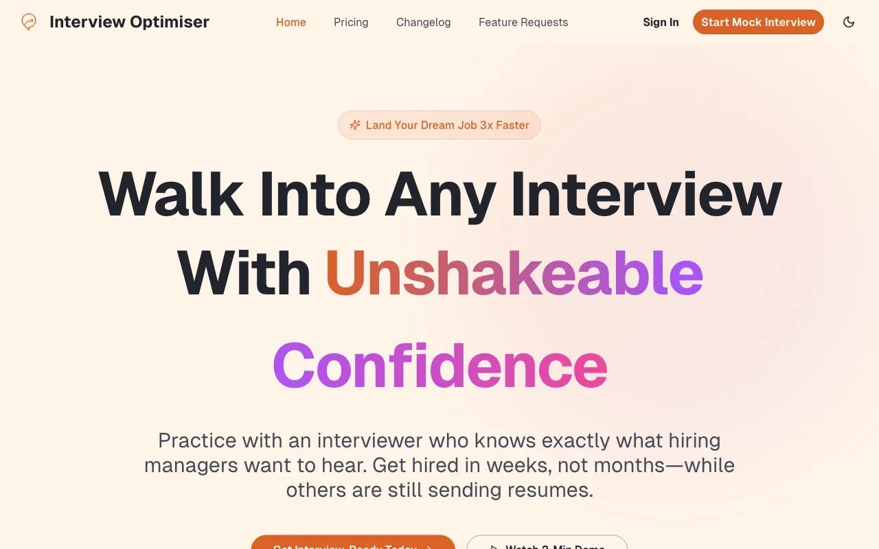 Interview Optimiser — preview screenshot