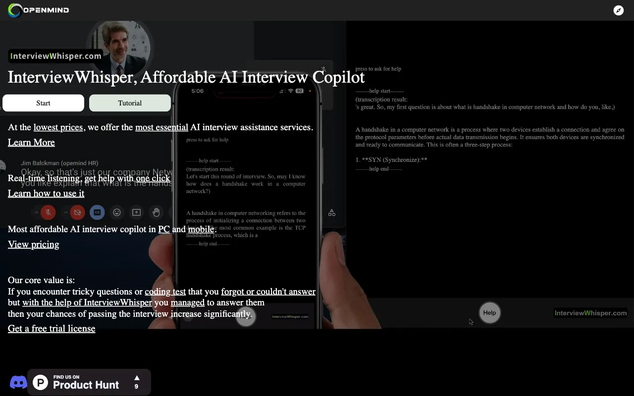 interviewwhisper.com — preview screenshot