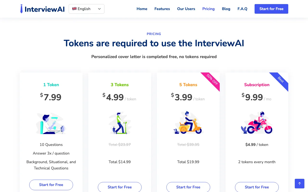 InterviewAI — pricing page