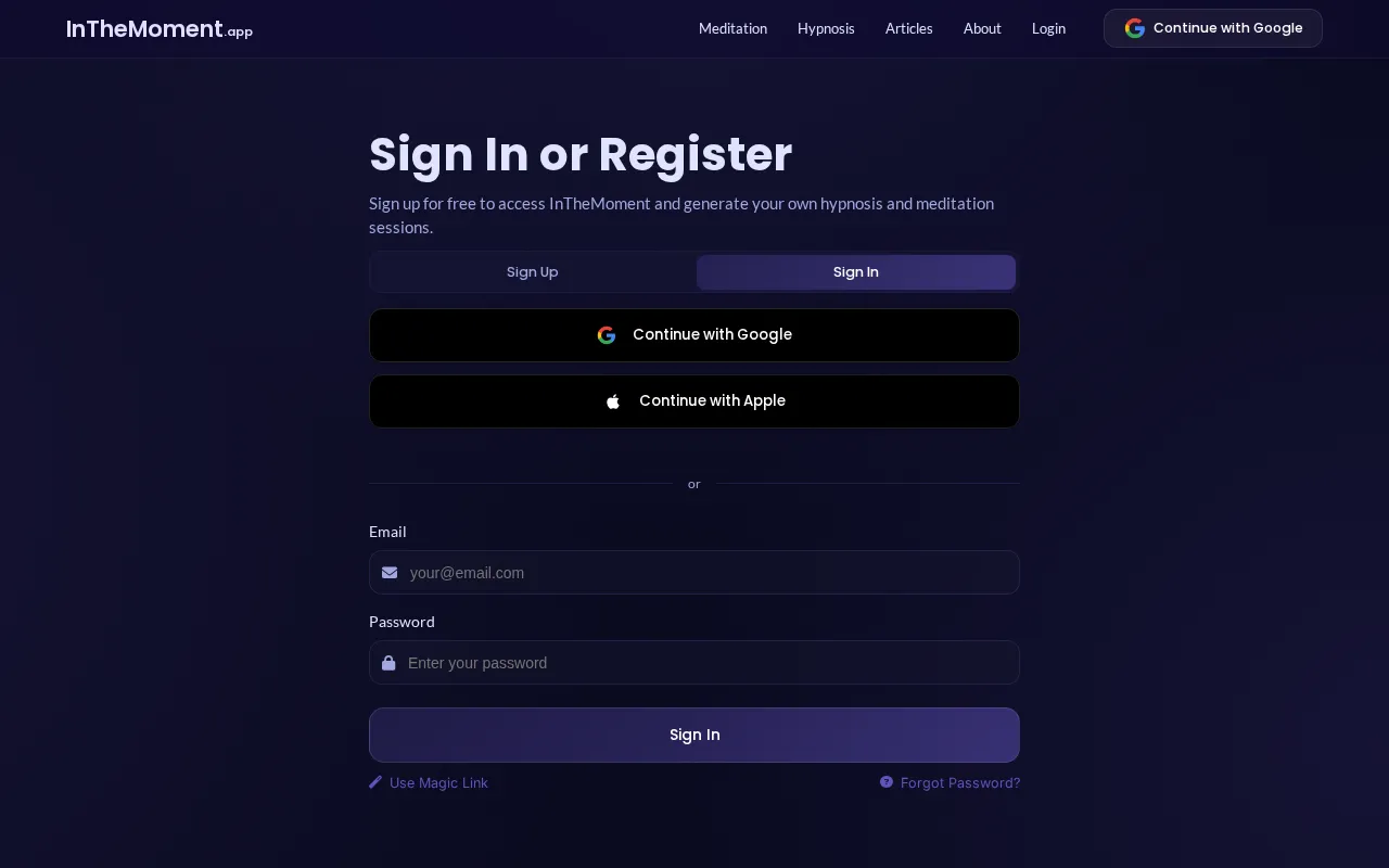 InTheMoment — pricing page