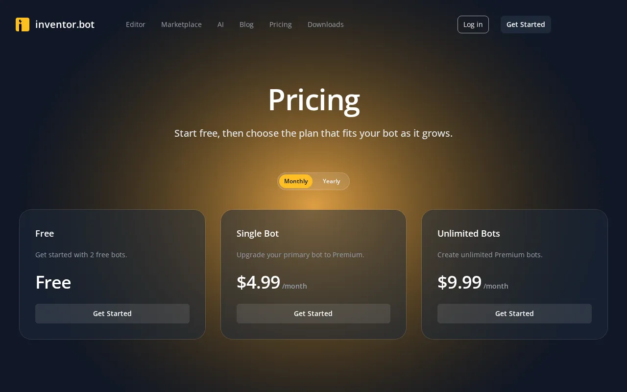 inventor.bot — pricing page