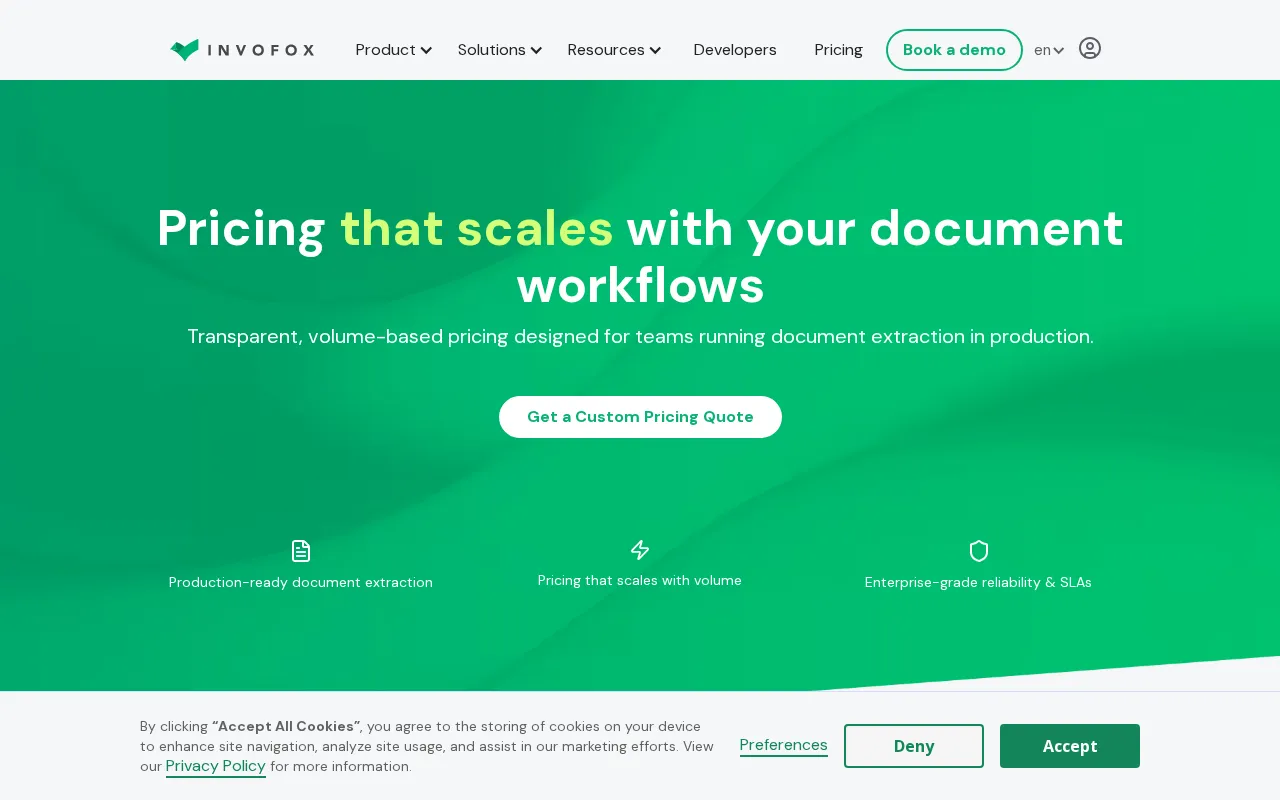 Invofox — pricing page