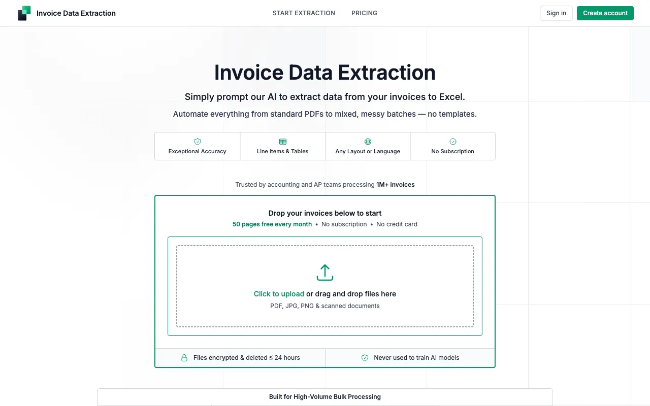 Invoice Data Extraction — preview screenshot