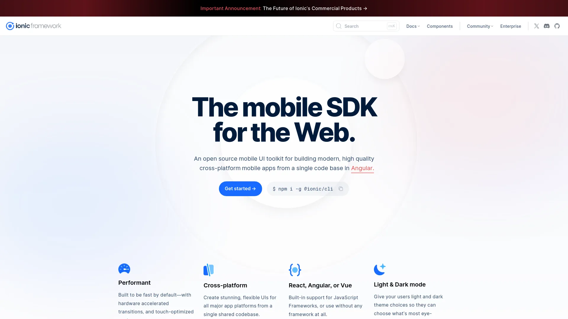 Ionic Framework — preview screenshot
