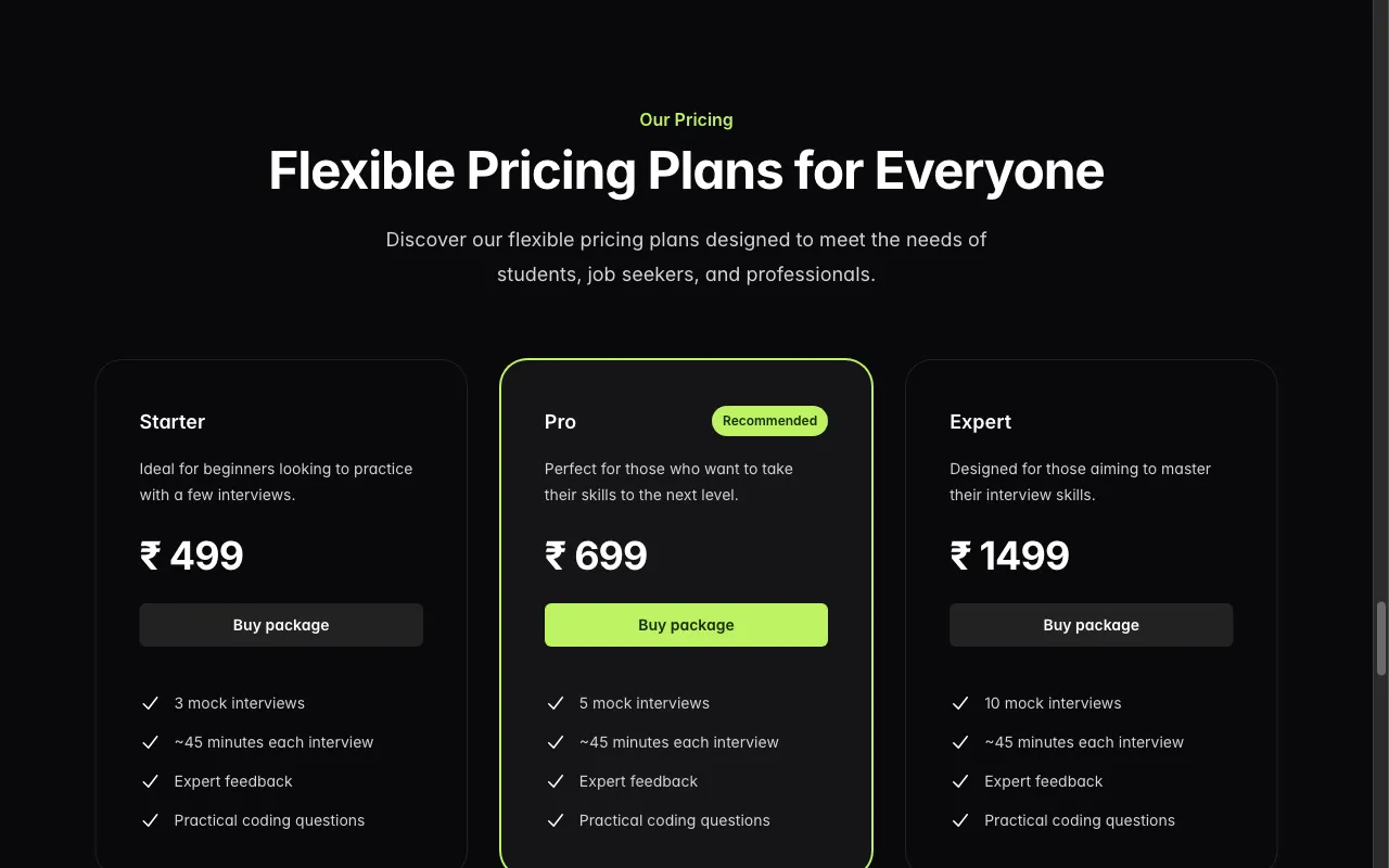 iPrep.Ai — pricing page