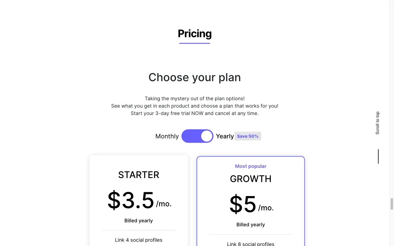 IQhashtags — pricing page