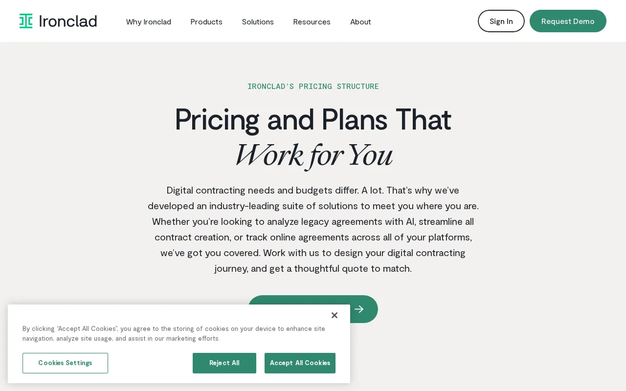 Ironcladapp — pricing page