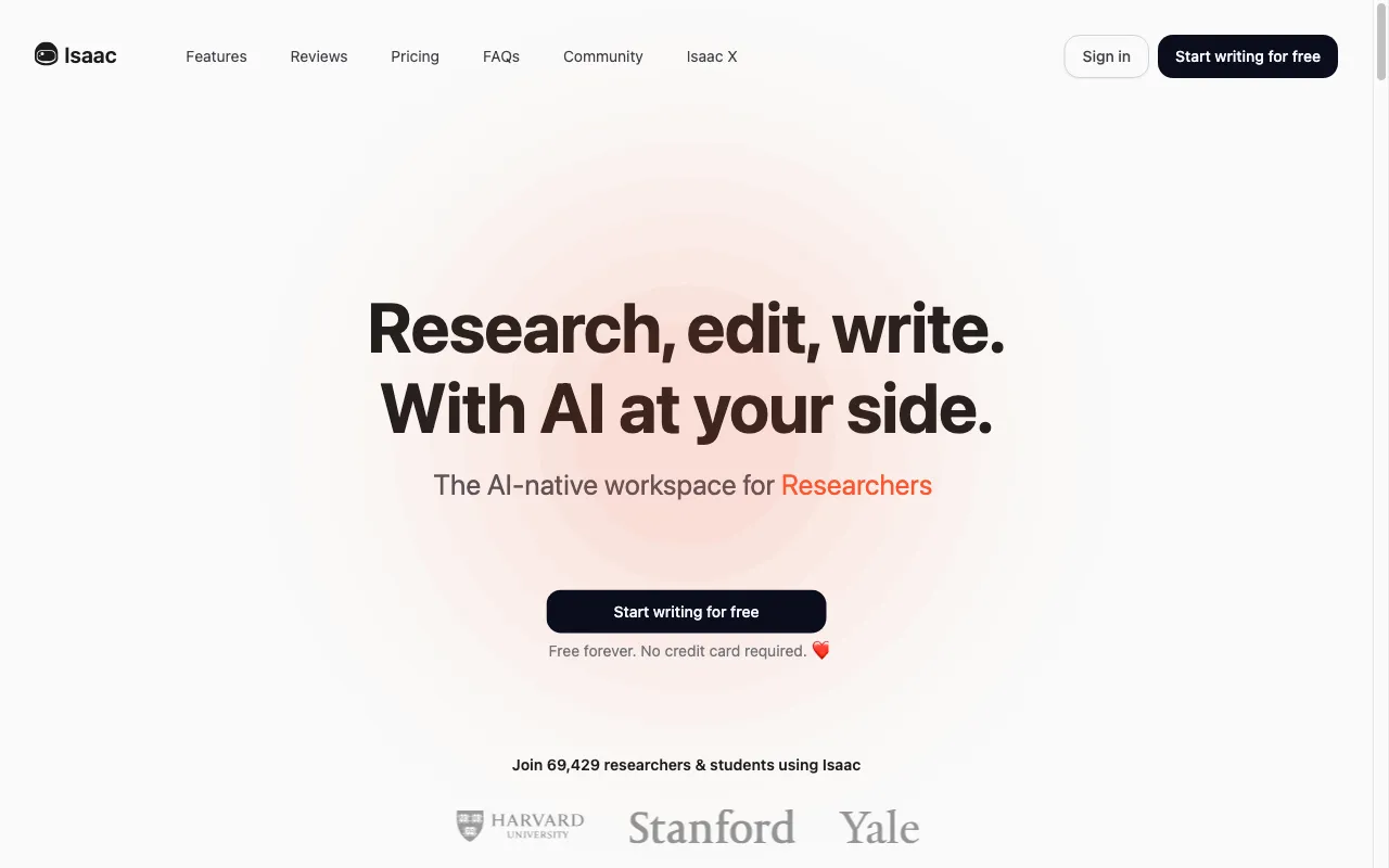 Isaac — pricing page
