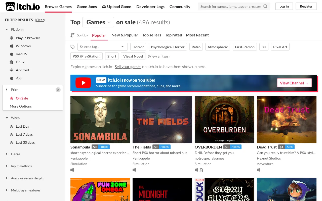 itch.io — pricing page