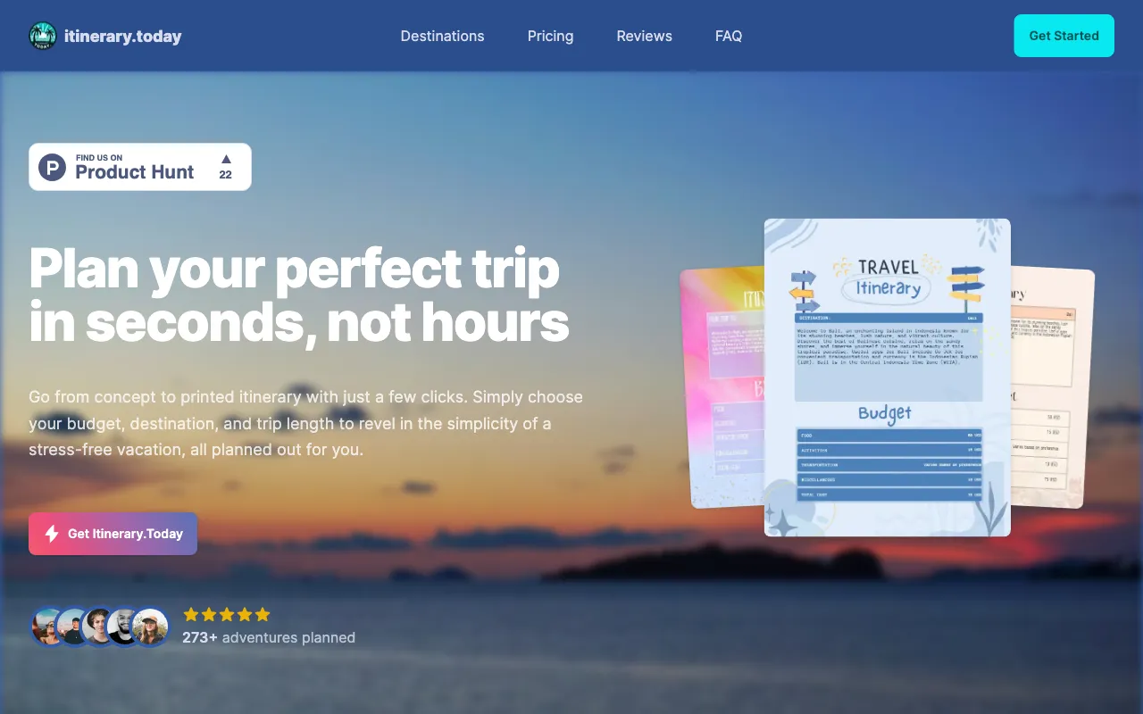 itinerary.today — preview screenshot