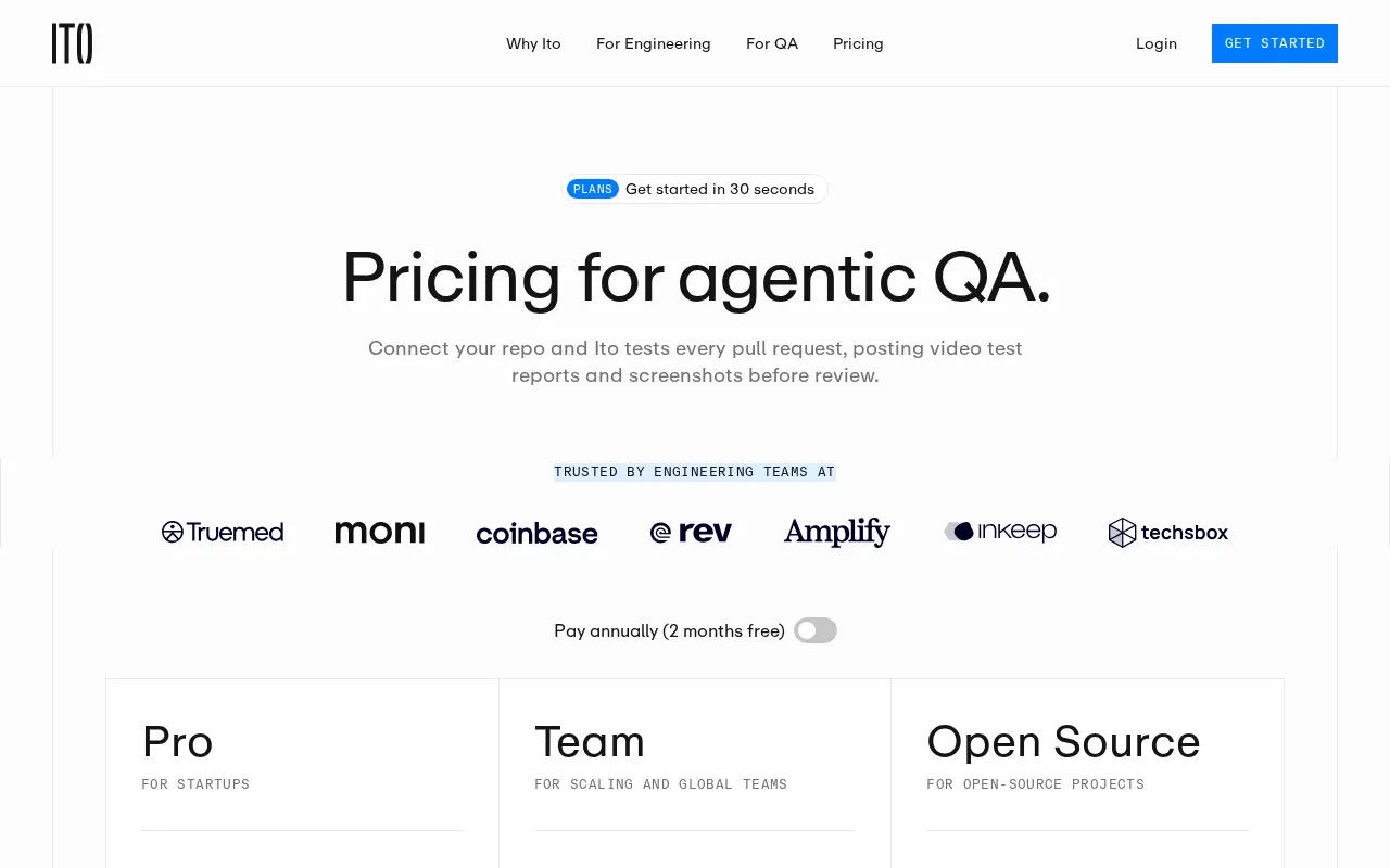 ITO AI — pricing page
