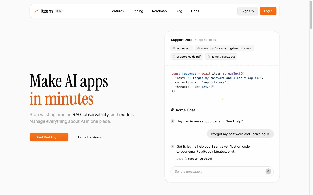 Itzam — preview screenshot