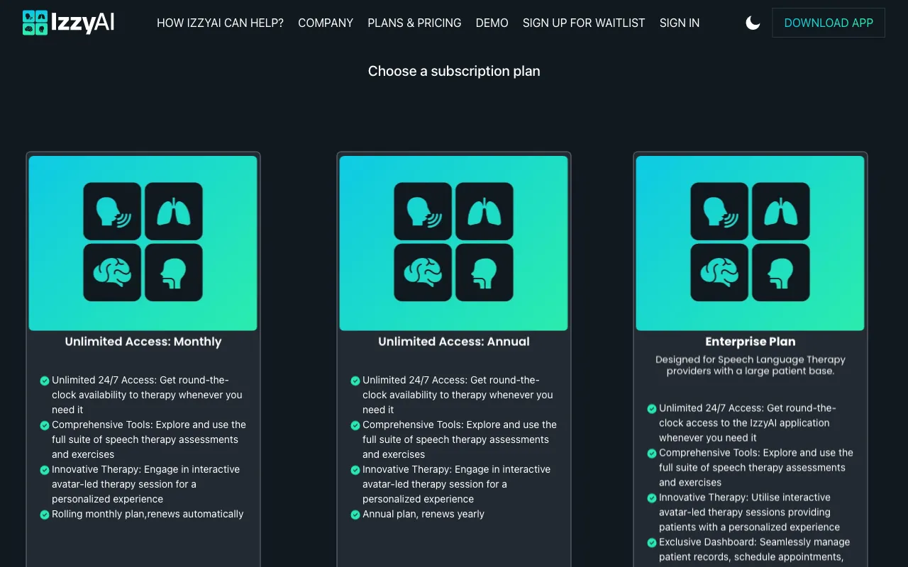 IzzyAI — pricing page