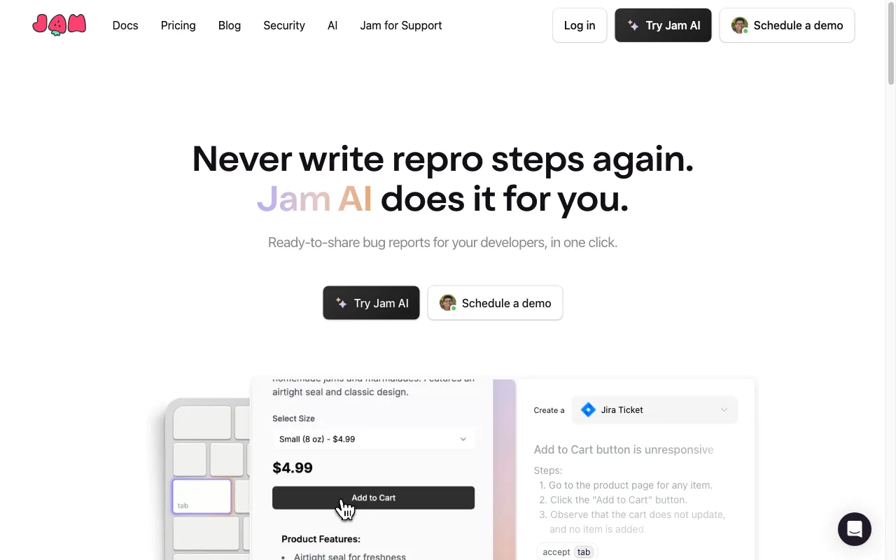 Jam — pricing page