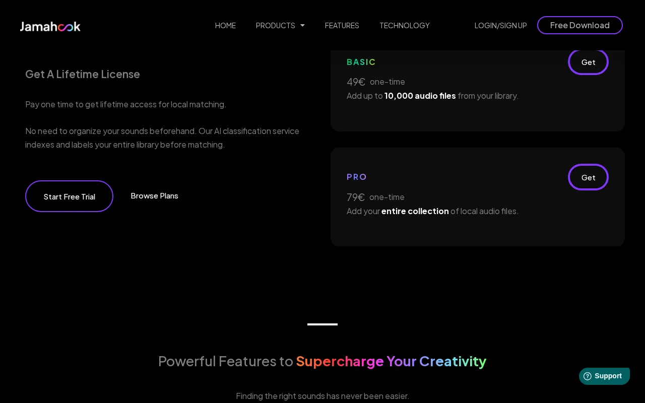 Jamahook — pricing page