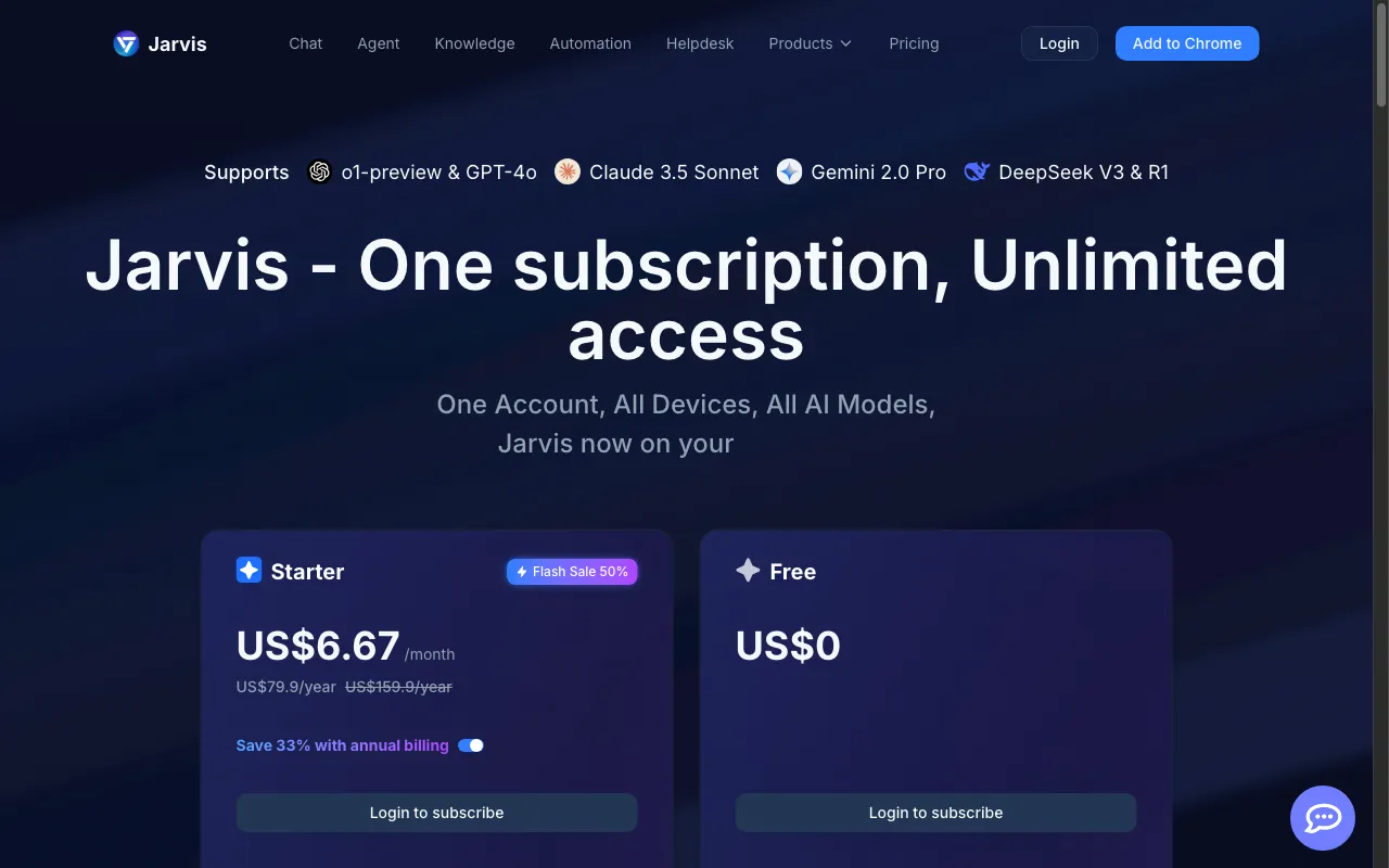 Jarvis AI — pricing page