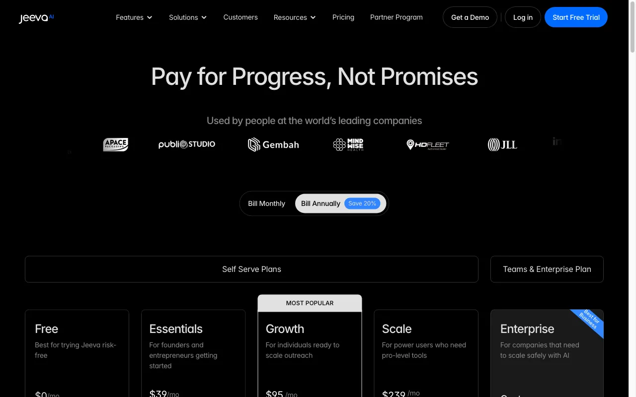 Jeeva.ai — pricing page