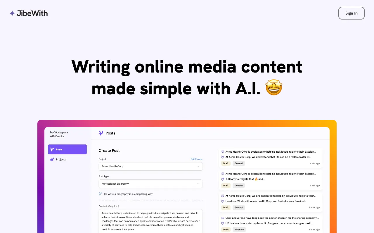 JibeWith — preview screenshot