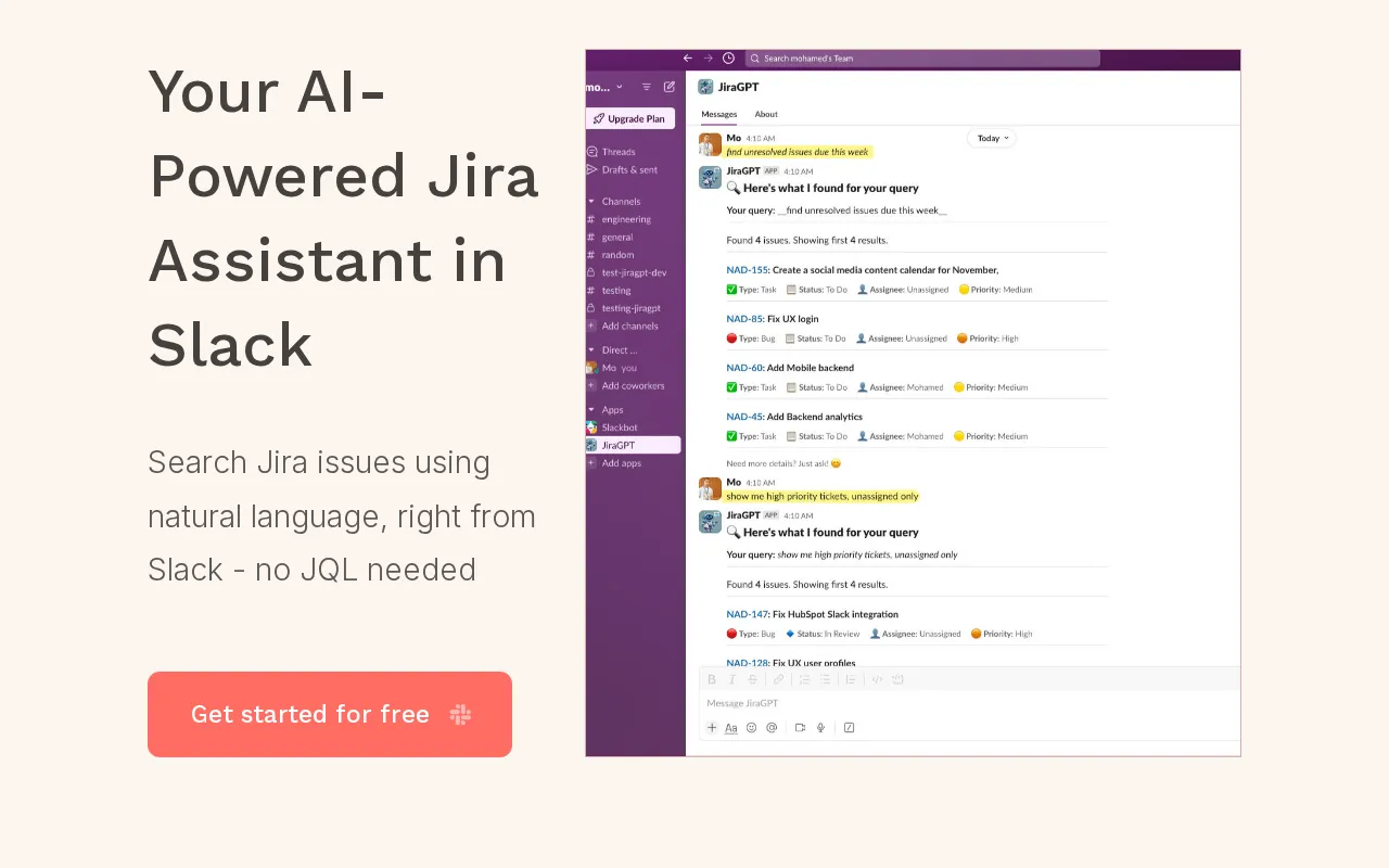 JiraGPT — preview screenshot