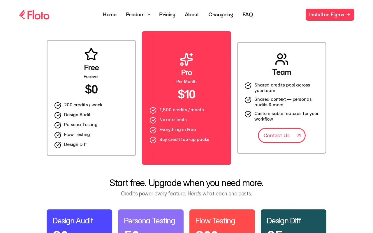 Floto — pricing page