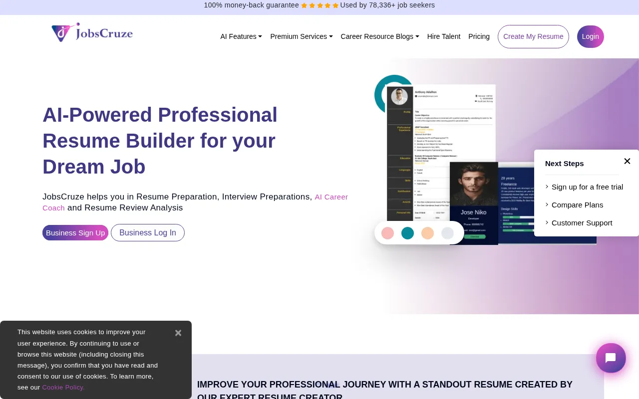Jobscruze AI Resume Writer — preview screenshot