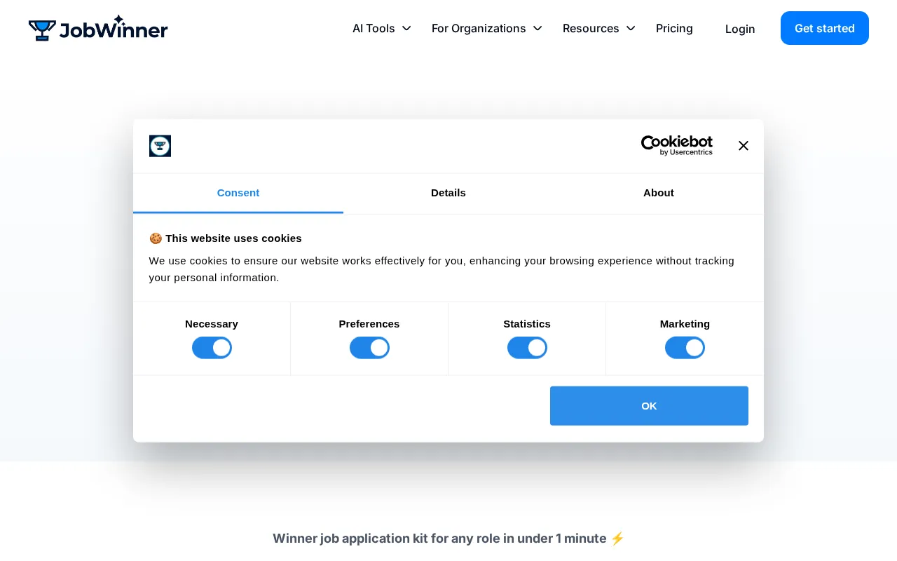 JobWinner AI — preview screenshot