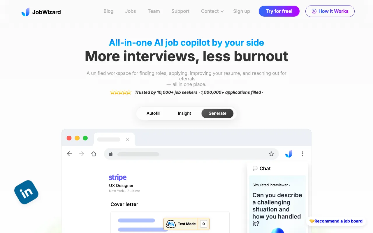JobWizard — pricing page