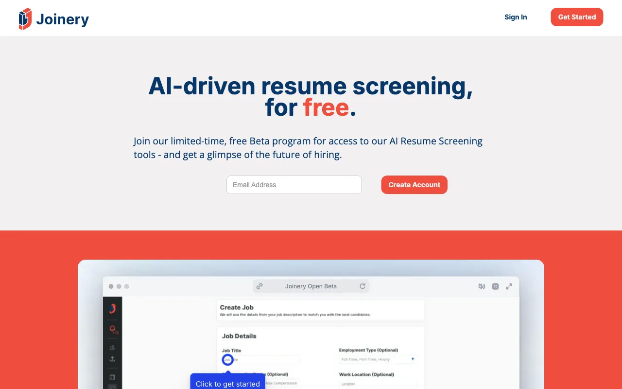 Joinery — pricing page