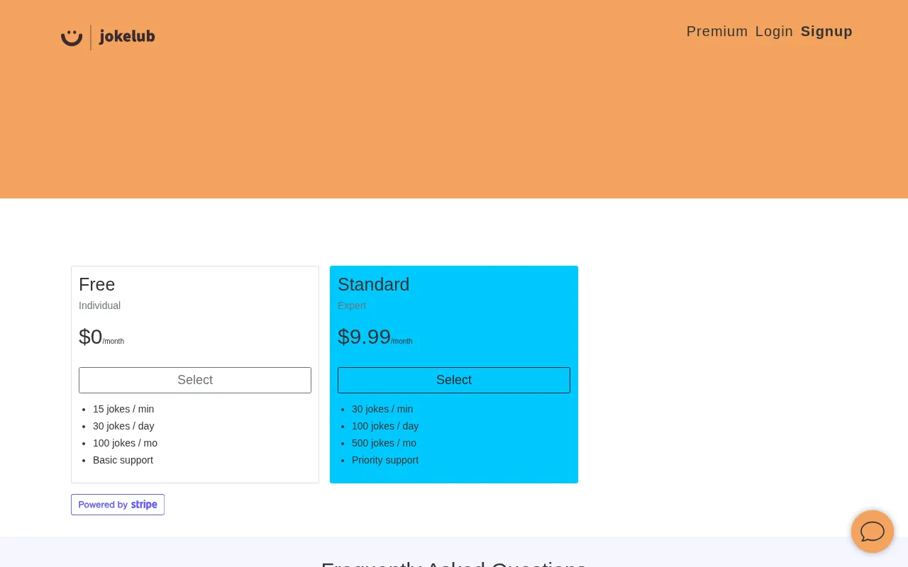 Jokelub — pricing page