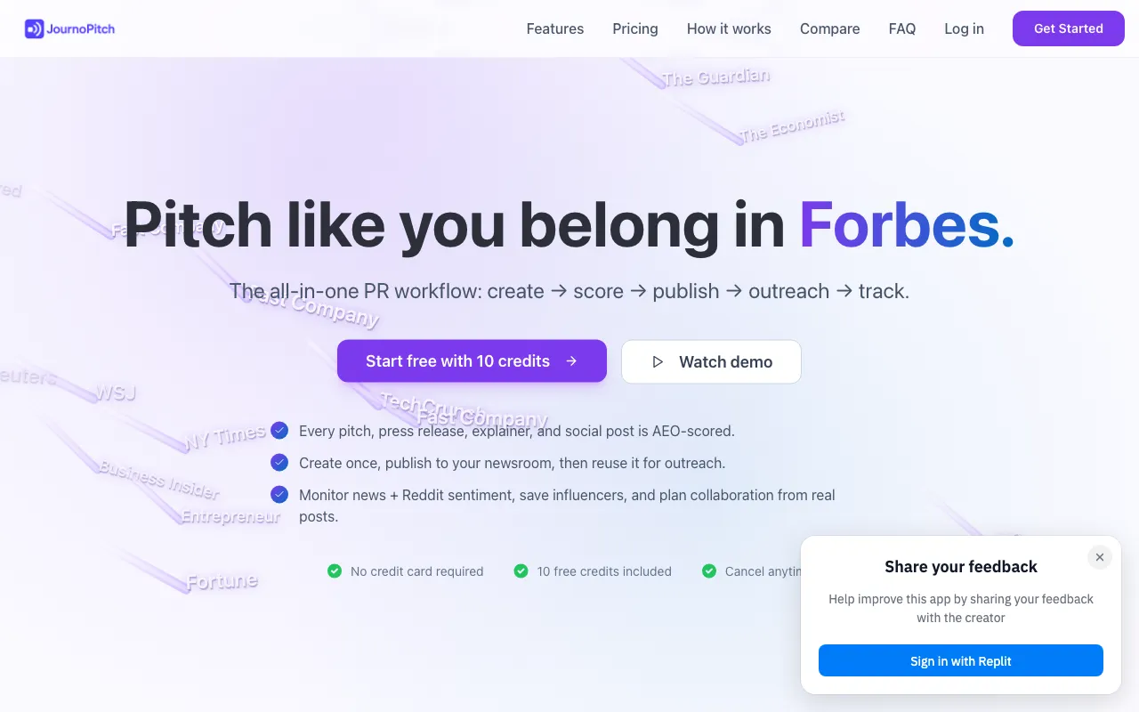 JournoPitch — preview screenshot