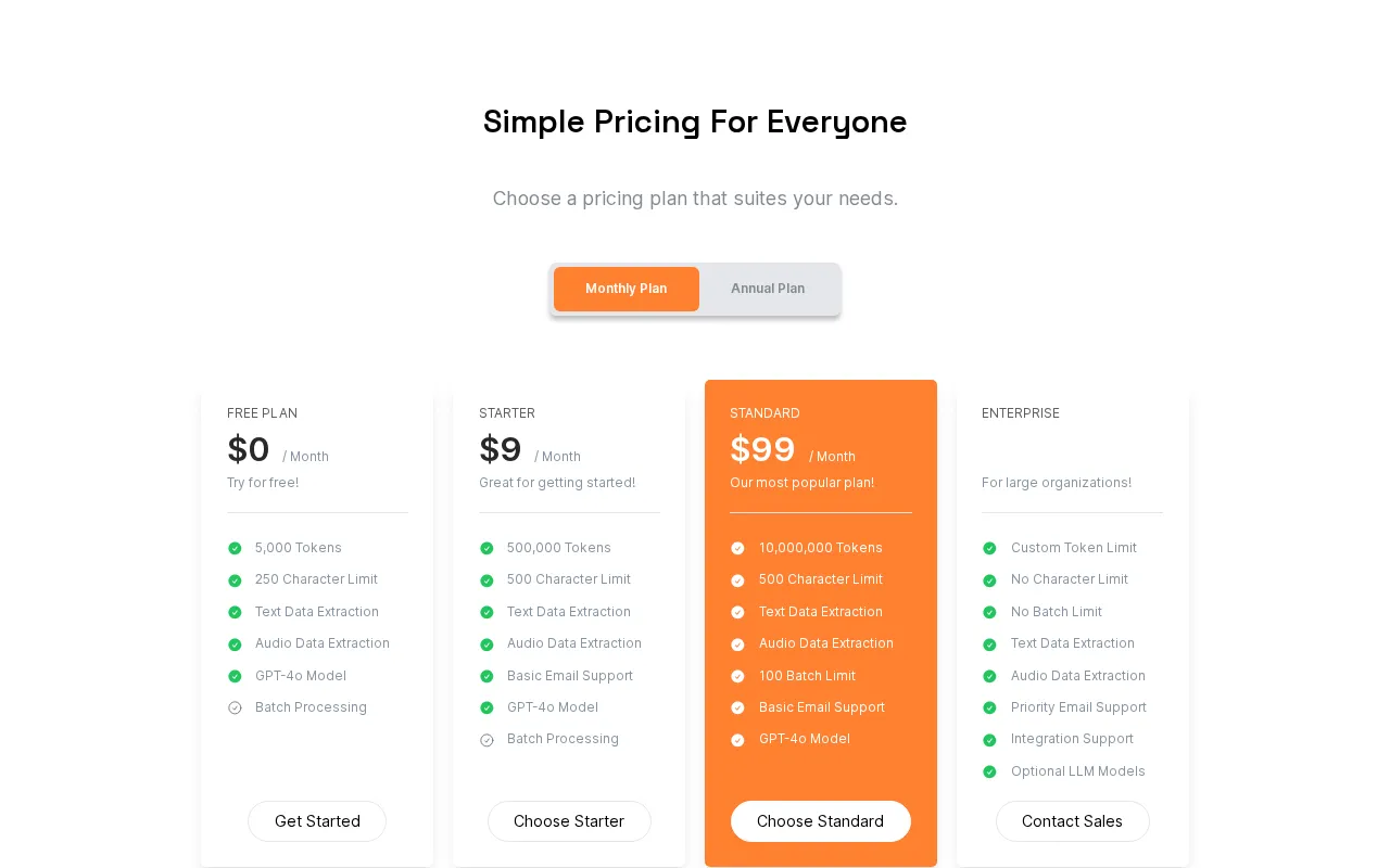 JSON Scout — pricing page