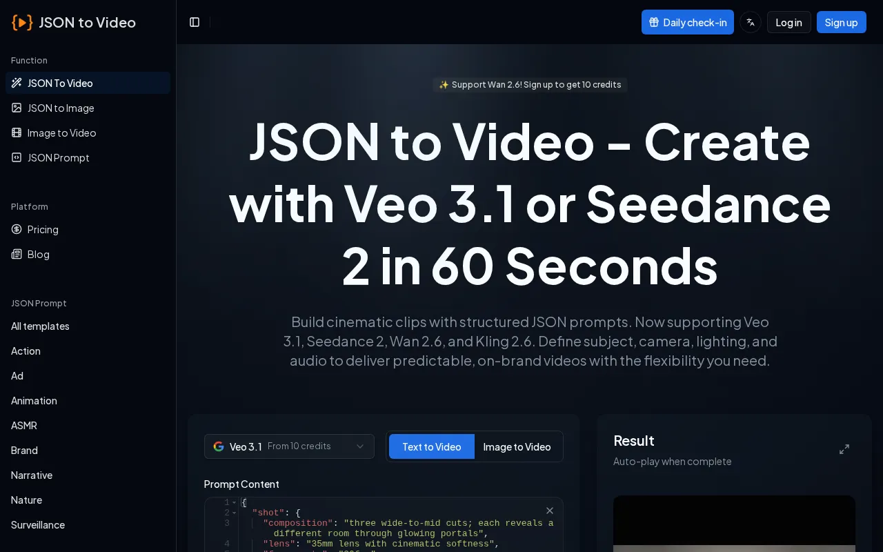 Json To Video.org — preview screenshot