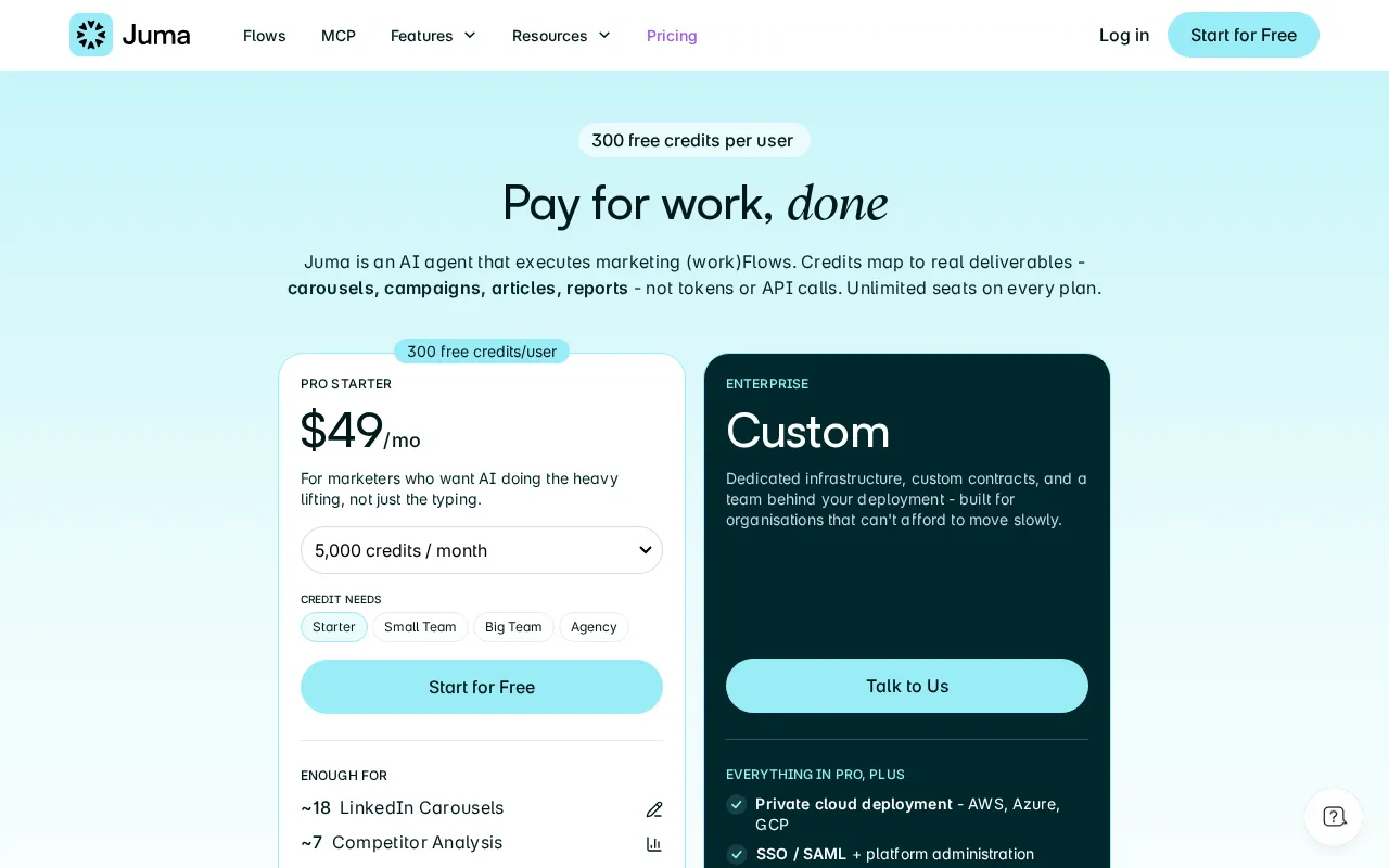 Juma — pricing page