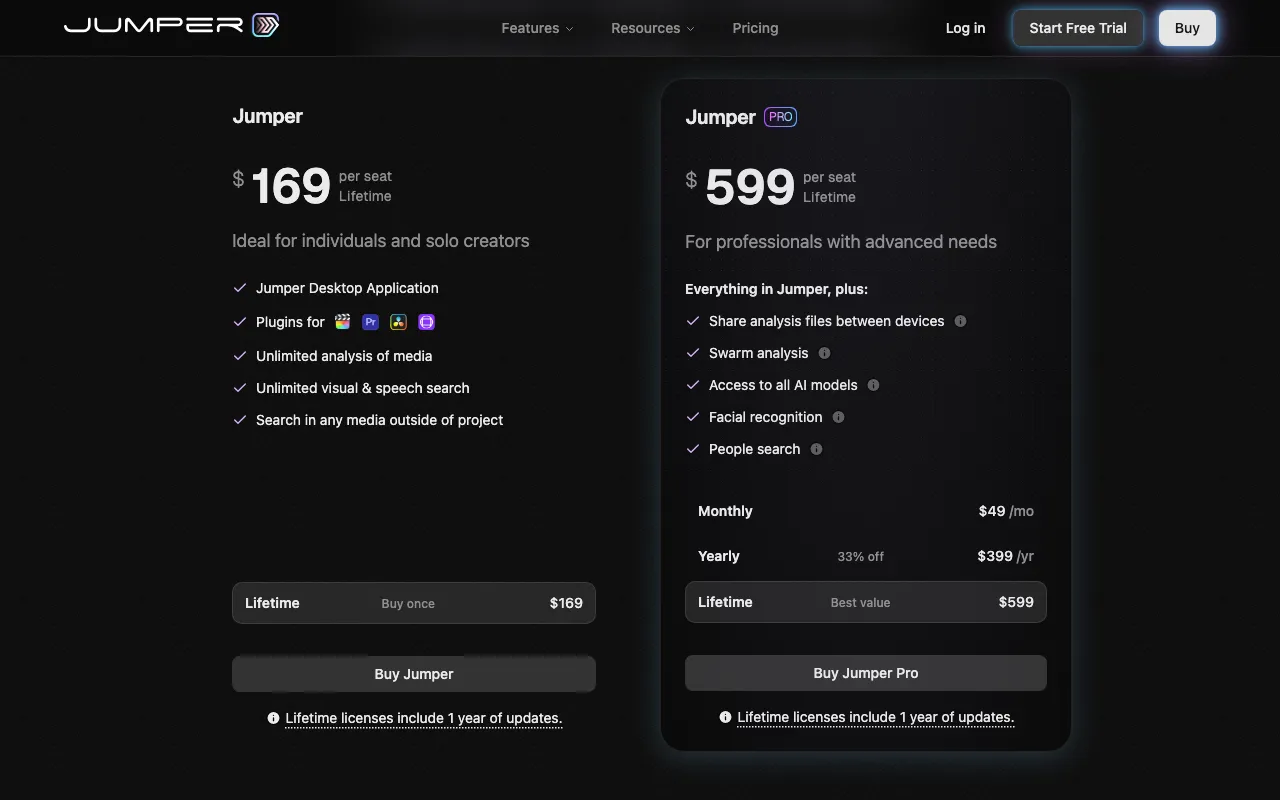 Jumper — pricing page